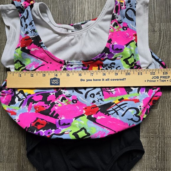 Vintage 80s 90s Jacques Moret Workout Leotard Dance Ballet Girls Medium 8-10 - Picture 6 of 9